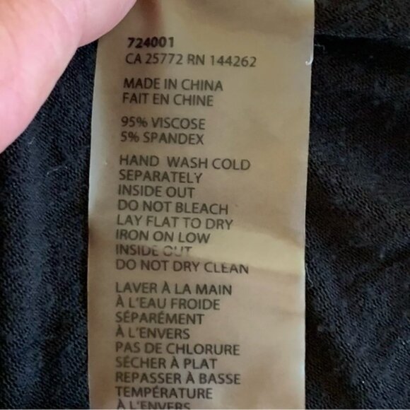 Dex Black Batwing Long Sleevev-Neck Top - Picture 5 of 5